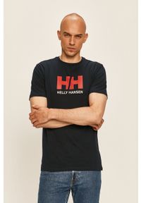 Helly Hansen t-shirt HH LOGO T-SHIRT 33979. Okazja: na co dzień. Kolor: niebieski. Materiał: dzianina. Wzór: aplikacja. Styl: casual