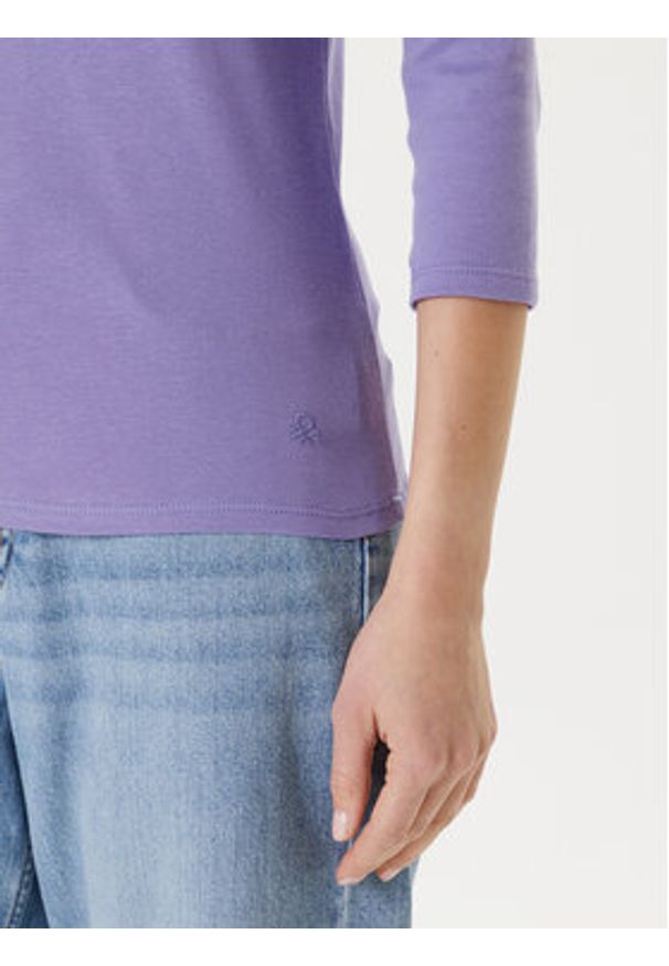 United Colors of Benetton - United Colors Of Benetton Bluzka 3GA2E16A1 Fioletowy Regular Fit. Kolor: fioletowy. Materiał: bawełna