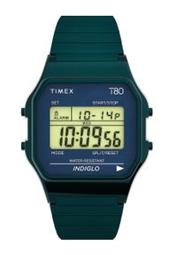 Timex zegarek TW2U93800 Timex T80 kolor granatowy. Rodzaj zegarka: cyfrowe. Kolor: niebieski. Materiał: koronka, materiał, tworzywo sztuczne