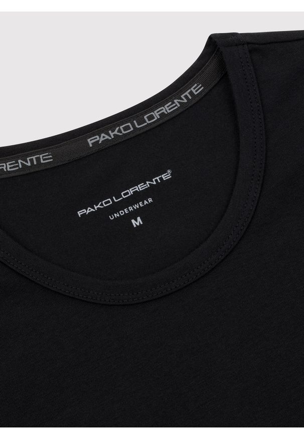 Pako Lorente - PAKO LORENTE – Męski t-shirt w czarnym kolorze, dwupak. Kolor: czarny, biały. Materiał: elastan, bawełna. Długość rękawa: krótki rękaw. Długość: krótkie. Wzór: gładki