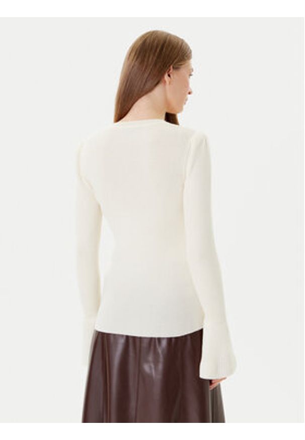 Luisa Spagnoli Sweter Margarita 100114 Beżowy Regular Fit. Kolor: beżowy. Materiał: wełna