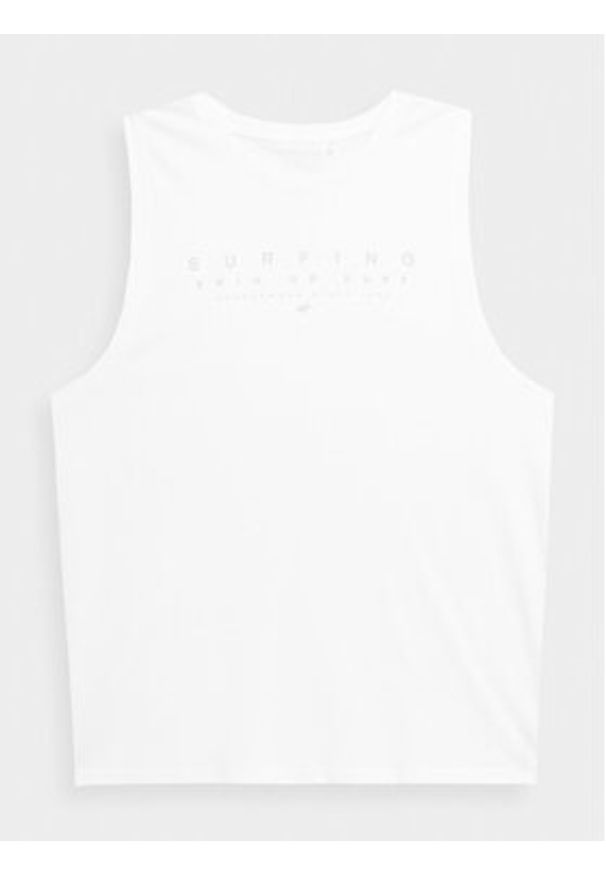 4f - 4F Tank top 4FSS23TTSHM368 Biały Regular Fit. Kolor: biały. Materiał: bawełna