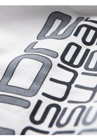 Ombre Clothing - T-shirt męski bawełniany z nadrukiem - biały V1 OM-TSPT-0160 - XXL. Kolor: biały. Materiał: bawełna. Długość rękawa: krótki rękaw. Długość: krótkie. Wzór: nadruk