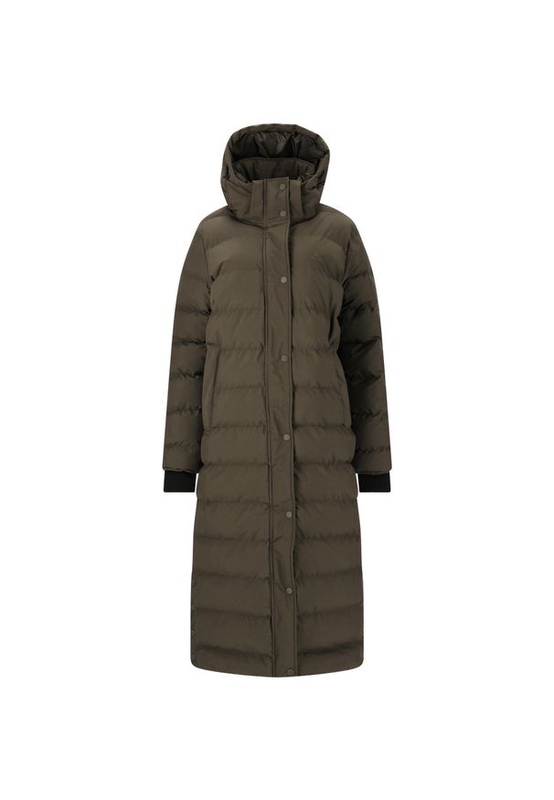 Damska długa kurtka Whistler Joana. Kolor: wielokolorowy, czarny, zielony. Materiał: puch. Długość: długie