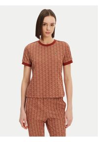 Lacoste T-Shirt TF3244 Pomarańczowy Slim Fit. Kolor: pomarańczowy. Materiał: syntetyk, bawełna