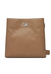 Calvin Klein Torebka Ck Convertible Bucket Bag_Mono K60K613137 Brązowy. Kolor: brązowy. Materiał: skórzane