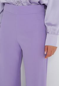 Born2be - Jasnofioletowe Spodnie Szerokie High Waist Iners. Stan: podwyższony. Kolor: fioletowy. Materiał: tkanina #3