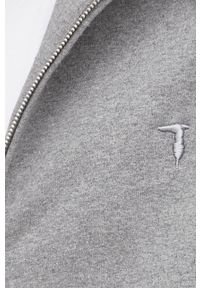 Trussardi Jeans - Trussardi bluza bawełniana męska kolor szary z kapturem gładka. Okazja: na co dzień. Typ kołnierza: kaptur. Kolor: szary. Materiał: bawełna. Wzór: gładki. Styl: casual #4