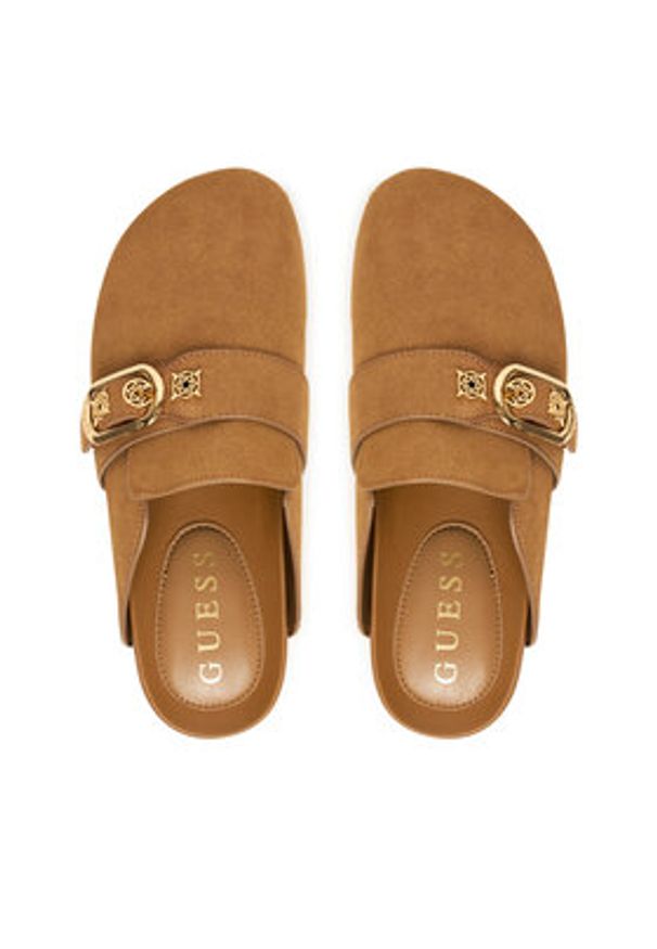 Guess Klapki FLPGAL ESU06 Brązowy. Kolor: brązowy. Materiał: materiał