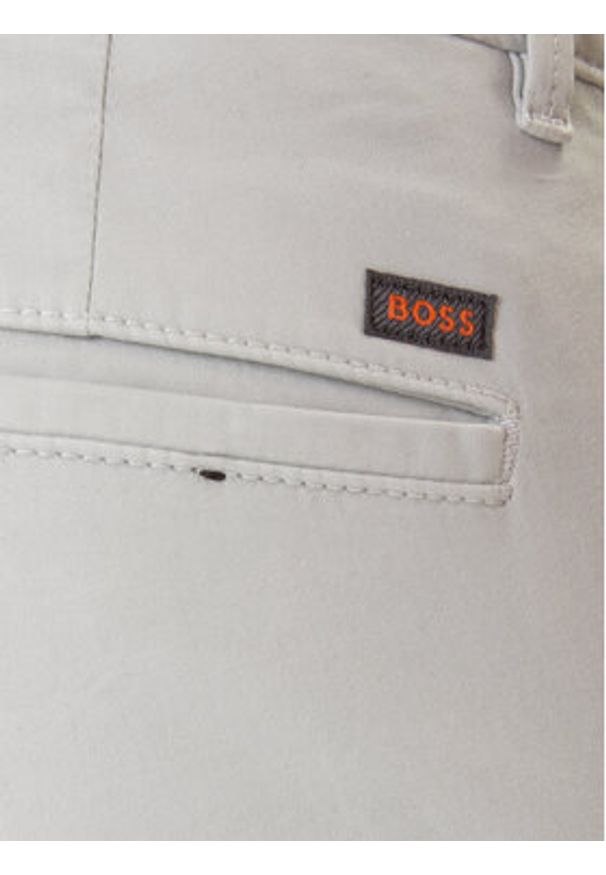 BOSS Chinosy 50510933 Szary Slim Fit. Kolor: szary. Materiał: bawełna