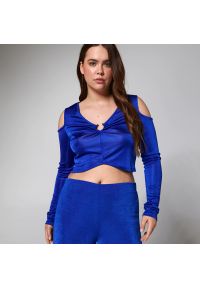 Sinsay - Crop top - Niebieski. Kolor: niebieski #1