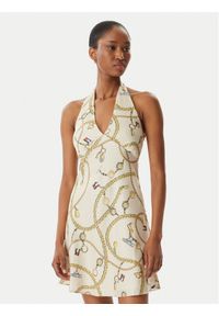 Tommy Jeans Sukienka letnia Chain Print DW0DW22346 Beżowy jasny Slim Fit. Kolor: beżowy. Materiał: syntetyk. Wzór: nadruk. Sezon: lato #1