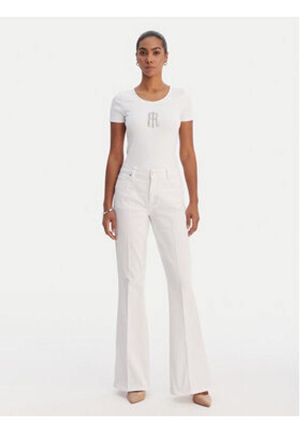 Fracomina Jeansy FP26SVA012W61501 Biały Bootcut Fit. Kolor: biały