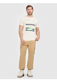 4f - 4F T-shirt regular z nadrukiem męski - biały XL. Okazja: na co dzień. Kolor: biały. Materiał: dzianina, bawełna. Długość rękawa: krótki rękaw. Długość: krótkie. Wzór: nadruk. Styl: casual #2