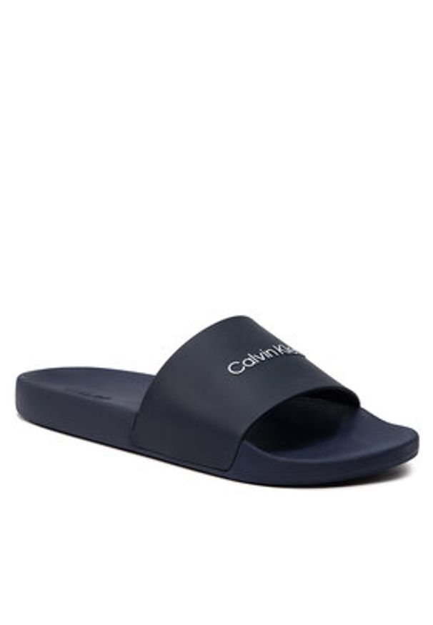 Calvin Klein Jeans Klapki Pool Slide HM0HM00455 Granatowy. Kolor: niebieski