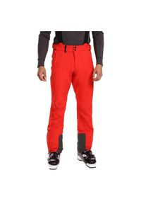 Męskie softshellowe spodnie narciarskie Kilpi RHEA-M. Kolor: czerwony. Materiał: softshell. Sport: narciarstwo