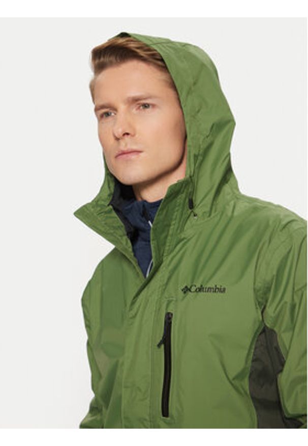 columbia - Columbia Kurtka przeciwdeszczowa Pouring Adventure™ III 2117171 Zielony Regular Fit. Kolor: zielony. Materiał: syntetyk