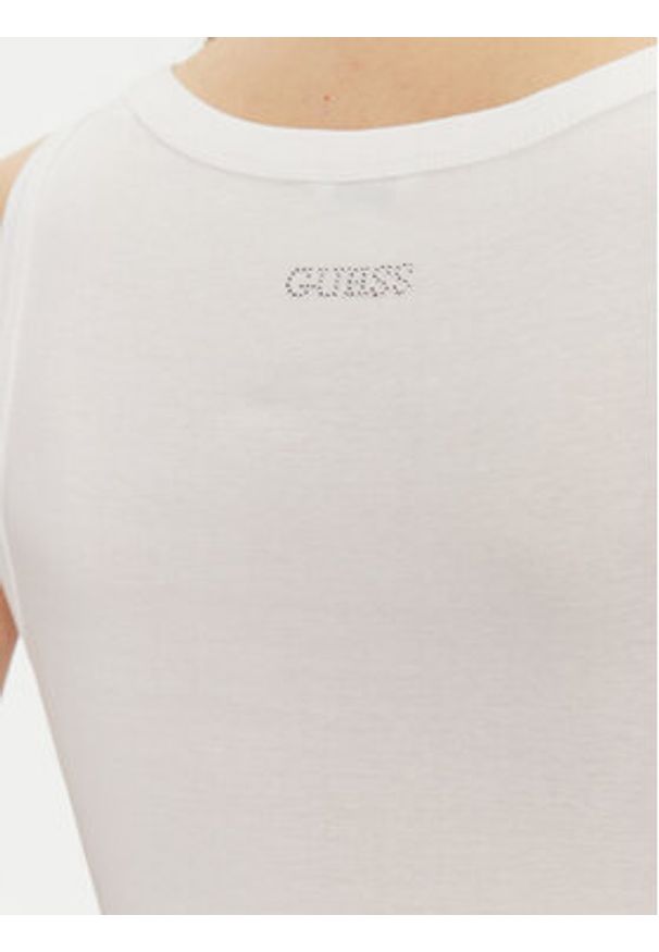 Guess Top W5GP06 KCS10 Biały Regular Fit. Kolor: biały. Materiał: bawełna