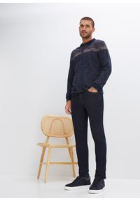 bonprix - Shirt polo z długim rękawem. Typ kołnierza: polo. Kolor: niebieski. Długość rękawa: długi rękaw. Długość: długie. Wzór: kolorowy