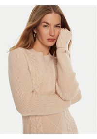 Guess Sukienka dzianinowa Serena W4BK17 Z3HW0 Beżowy Regular Fit. Kolor: beżowy. Materiał: syntetyk