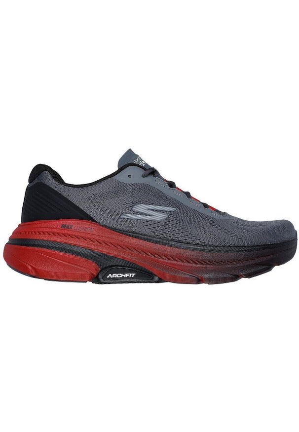 skechers - Adidasy Skechers Max Cushioning Arch, Mężczyźni. Kolor: szary. Materiał: materiał. Sport: fitness