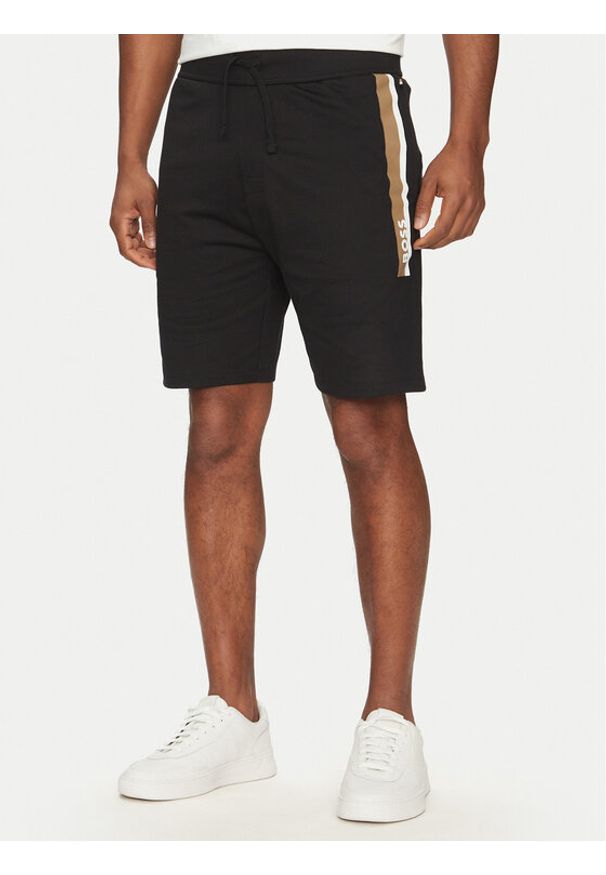 BOSS Szorty sportowe Authentic 50540630 Czarny Regular Fit. Kolor: czarny. Materiał: bawełna. Styl: sportowy