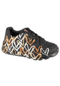 skechers - Buty sportowe Sneakersy dziewczęce, JGoldCrown: Uno Lite - Metallic. Kolor: czarny. Sport: turystyka piesza