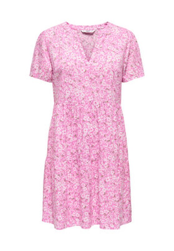 only - ONLY Sukienka letnia Zally 15262674 Różowy Regular Fit. Kolor: różowy. Materiał: wiskoza. Sezon: lato
