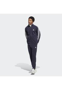 Adidas - Basic 3-Stripes French Terry Track Suit. Kolor: niebieski. Materiał: dresówka, materiał