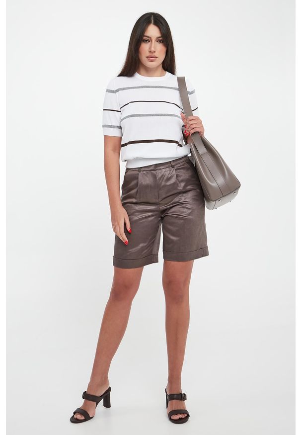 Bermudy damskie lniane PESERICO. Materiał: len