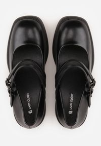 Born2be - Czarne Półbuty na Obcasie i Platformie z Paseczkami Mary Jane Aveminar. Okazja: na co dzień, na spotkanie biznesowe. Kolor: czarny. Materiał: jeans. Obcas: na obcasie. Styl: klasyczny, casual, biznesowy, elegancki. Wysokość obcasa: średni #6