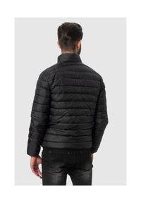 EA7 Emporio Armani - EA7 Puchowa czarna kurtka męska, Rozmiar S. Typ kołnierza: kołnierzyk stójkowy. Kolor: czarny. Materiał: puch. Wzór: aplikacja #5