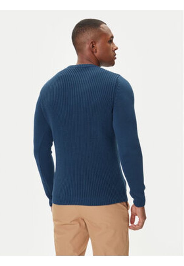 Aeronautica Militare Sweter 252MA1571UL00409 Niebieski Slim Fit. Kolor: niebieski. Materiał: bawełna