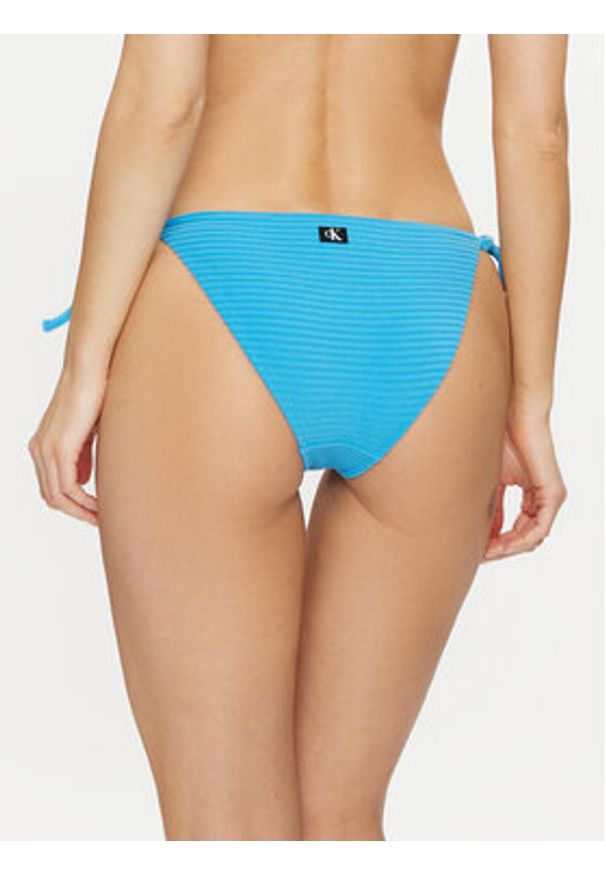 Calvin Klein Swimwear Dół od bikini KW0KW02470 Niebieski. Kolor: niebieski. Materiał: syntetyk
