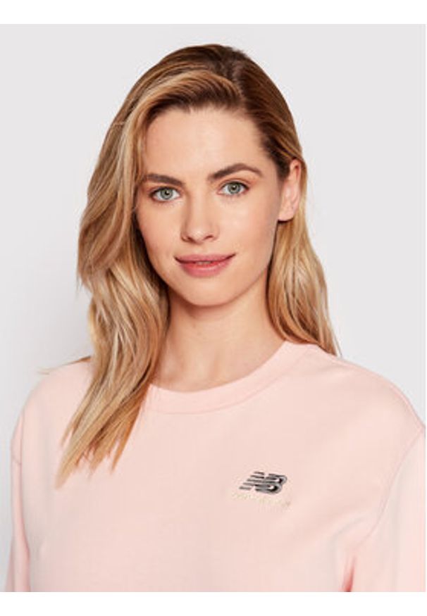 New Balance Bluza Unisex UT21501 Różowy Relaxed Fit. Kolor: różowy. Materiał: bawełna