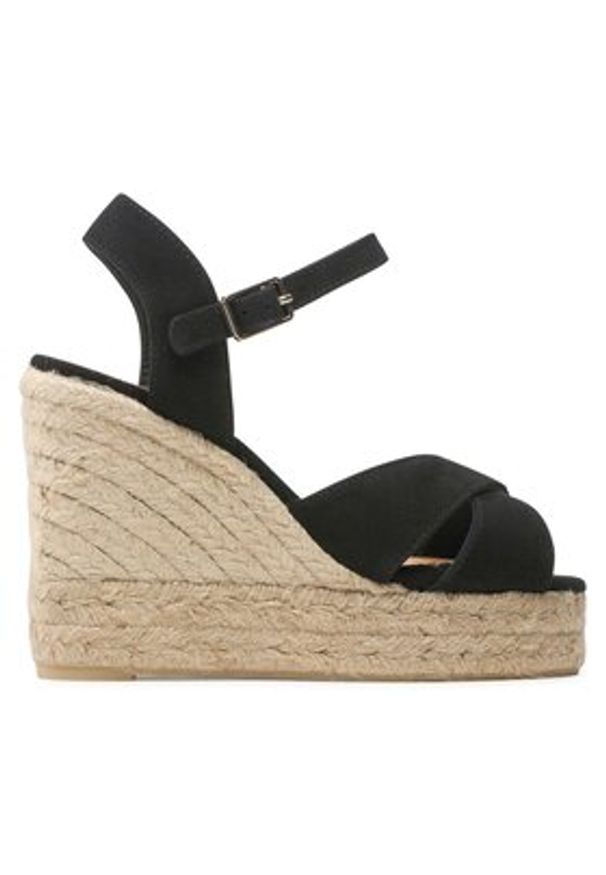 Castañer Espadryle Blaudell/8ed/007 021746-100 Czarny. Kolor: czarny. Materiał: skóra