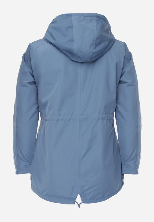 Born2be - Niebiesko-Beżowa Przejściowa Kurtka Dwustronna o Kroju Parki z Pikowaniem Wewnątrz Zidelle. Typ kołnierza: kaptur. Kolor: niebieski. Materiał: poliester, jeans. Styl: sportowy