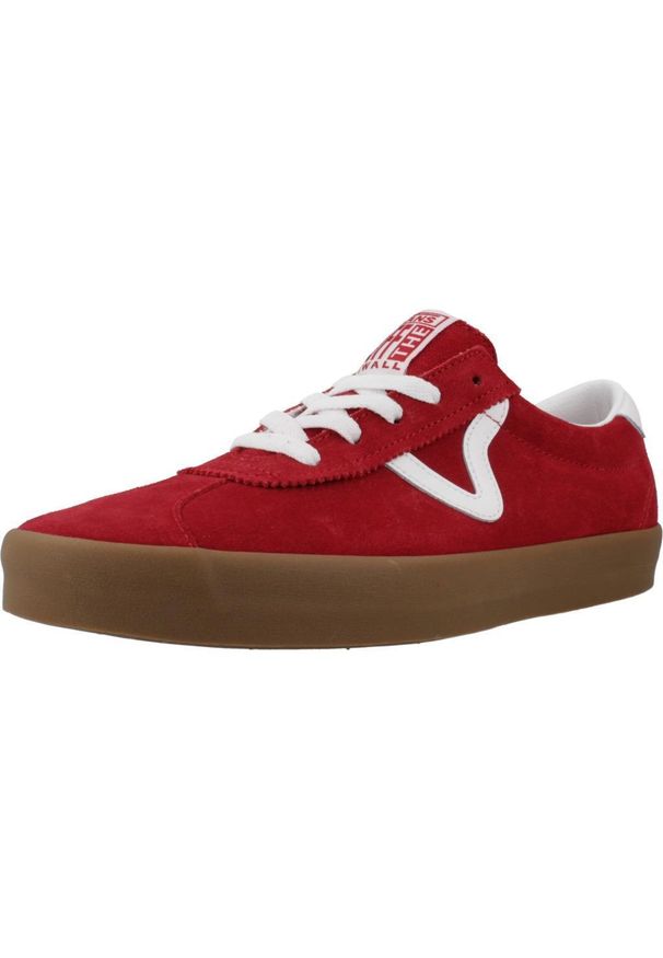 Vans - Buty VANS SPORT LOW Czerwony. Kolor: czerwony. Materiał: tkanina, skóra