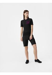 4f - Koszulka rowerowa MTB damska. Kolor: czarny. Materiał: dzianina, materiał. Sport: kolarstwo