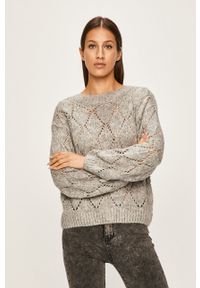 ANSWEAR - Answear - Sweter. Kolor: szary. Materiał: materiał, dzianina. Wzór: gładki #1