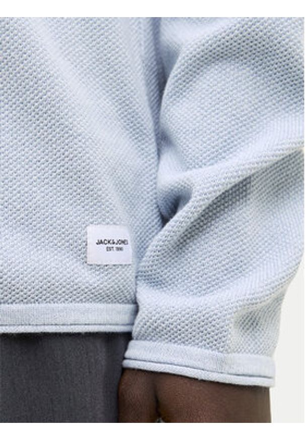 Jack & Jones Sweter Hill 12157321 Błękitny Regular Fit. Kolor: niebieski. Materiał: bawełna