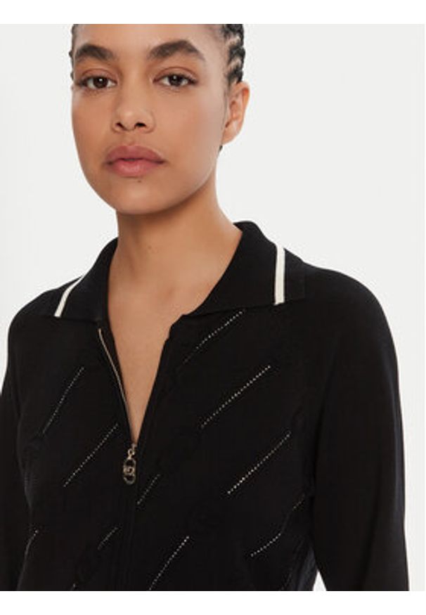 Liu Jo Sport Kardigan TF5032 MS63L Czarny Regular Fit. Kolor: czarny. Materiał: syntetyk. Styl: sportowy