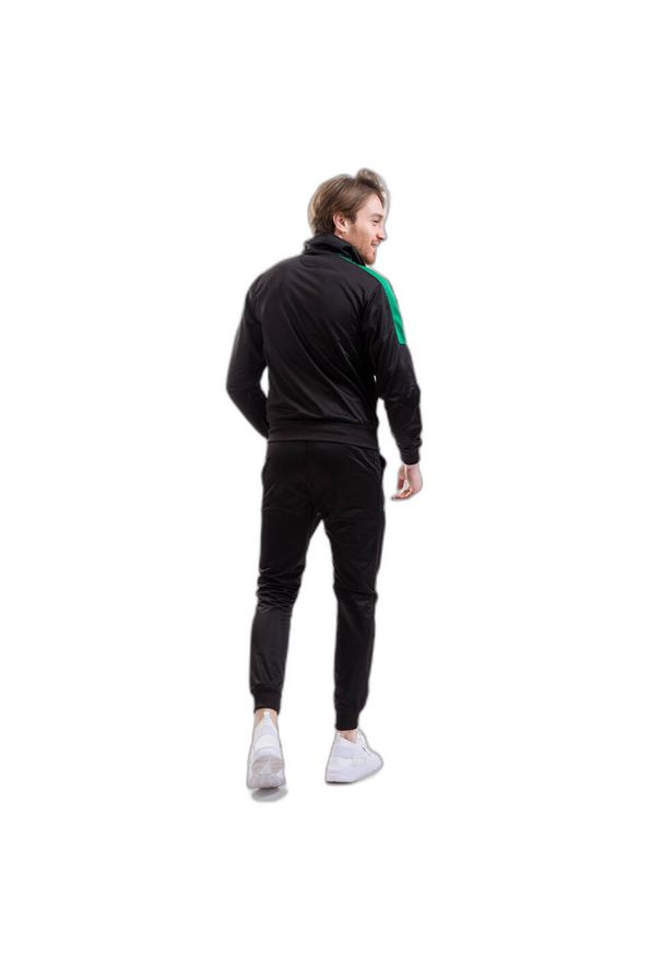 Dres piłkarski dla dzieci Givova Tuta Revolution czarno-zielony. Kolor: wielokolorowy, czarny, zielony. Materiał: dresówka. Styl: sportowy