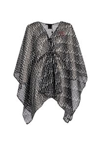 Philipp Plein Ponczo | DMPPP12 | Poncho | Kobieta | Czarny. Typ kołnierza: dekolt w kształcie V. Kolor: czarny. Materiał: poliester. Długość rękawa: krótki rękaw. Długość: krótkie. Wzór: aplikacja #4