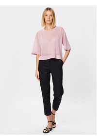 Sisley Sweter 1034M102Y Różowy Regular Fit. Kolor: różowy. Materiał: wiskoza
