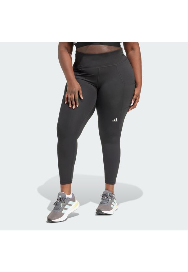 Adidas - Legginsy Own the Run 7/8 (Plus Size). Kolekcja: plus size. Kolor: czarny. Materiał: materiał. Wzór: gładki. Sport: bieganie