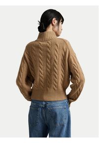 Polo Ralph Lauren Sweter 211972130002 Beżowy Relaxed Fit. Typ kołnierza: polo. Kolor: beżowy. Materiał: wełna