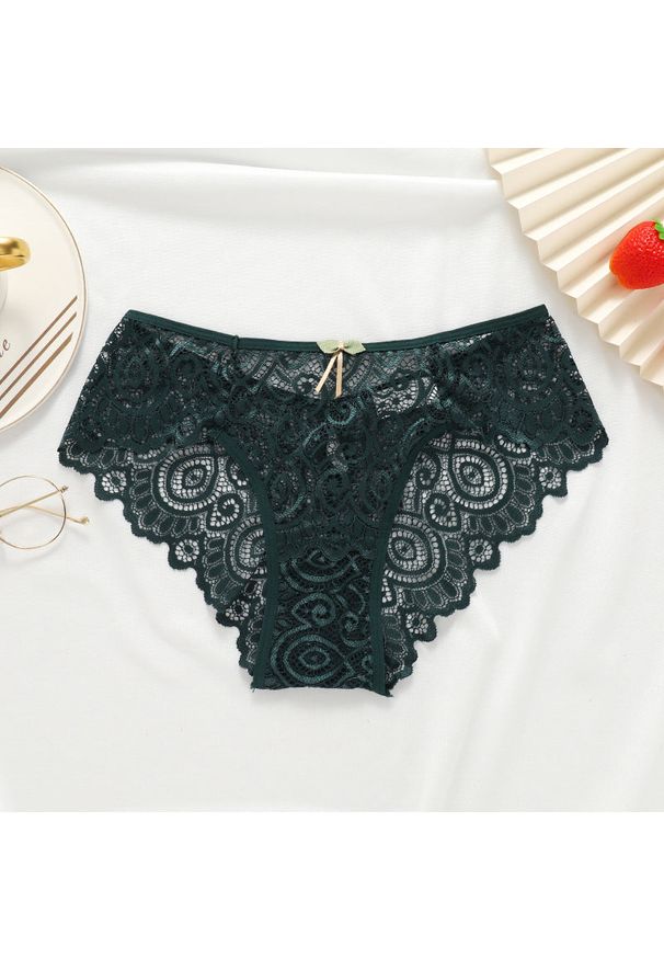 Intica - Figi z koronki na romantyczne okazje Roni. Kolor: zielony. Materiał: koronka. Wzór: koronka