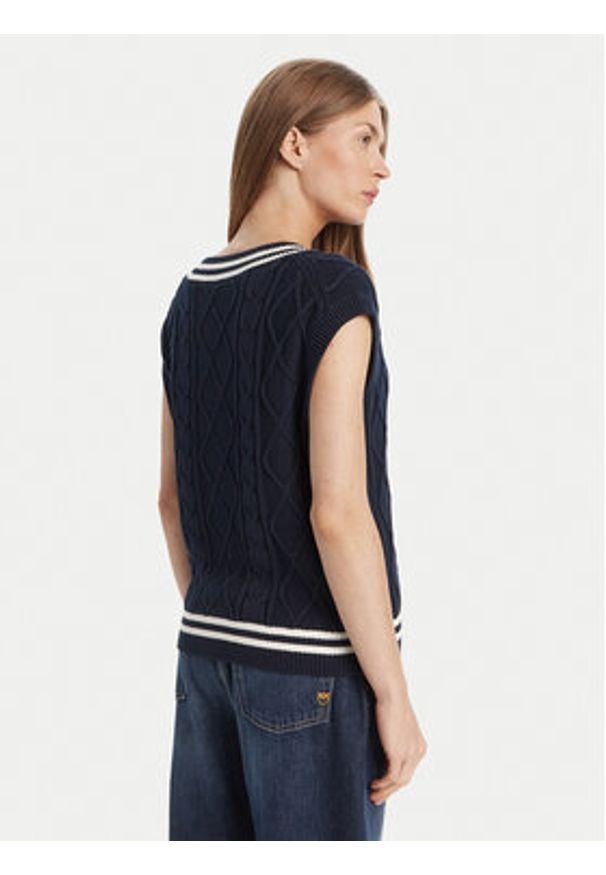 Guess Sweter V5GR00 Z3FB1 Granatowy Classic Fit. Kolor: niebieski. Materiał: bawełna