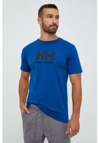 Helly Hansen t-shirt HH LOGO T-SHIRT 33979. Okazja: na co dzień. Kolor: niebieski. Materiał: dzianina. Wzór: aplikacja. Styl: casual #5